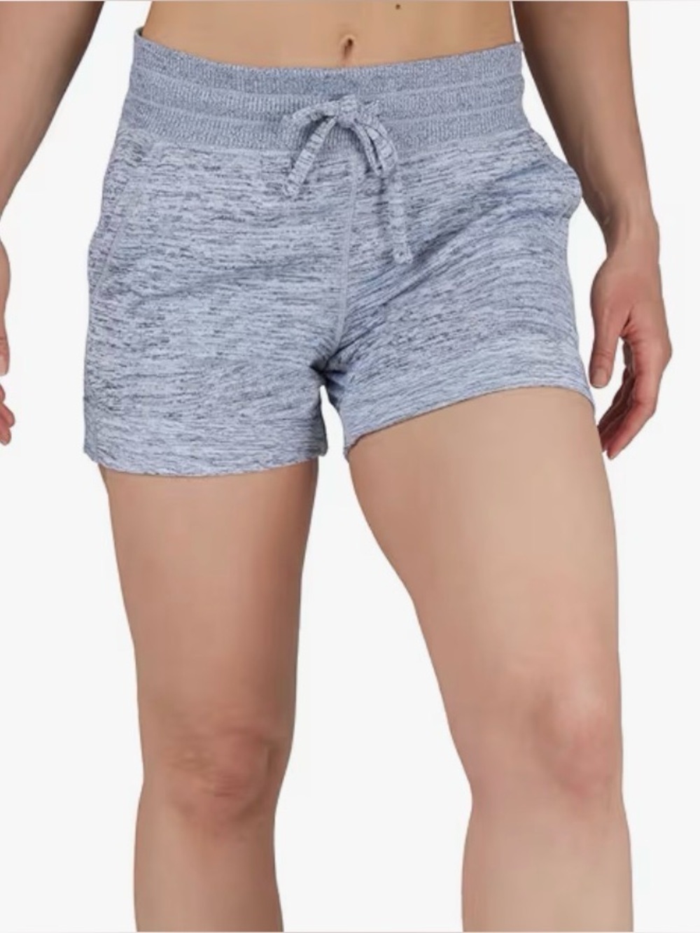 90 degree Large Grey Women's Lounge Shorts with Drawstring